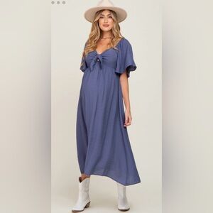Maternity Midi Ruffle Sleeve dress